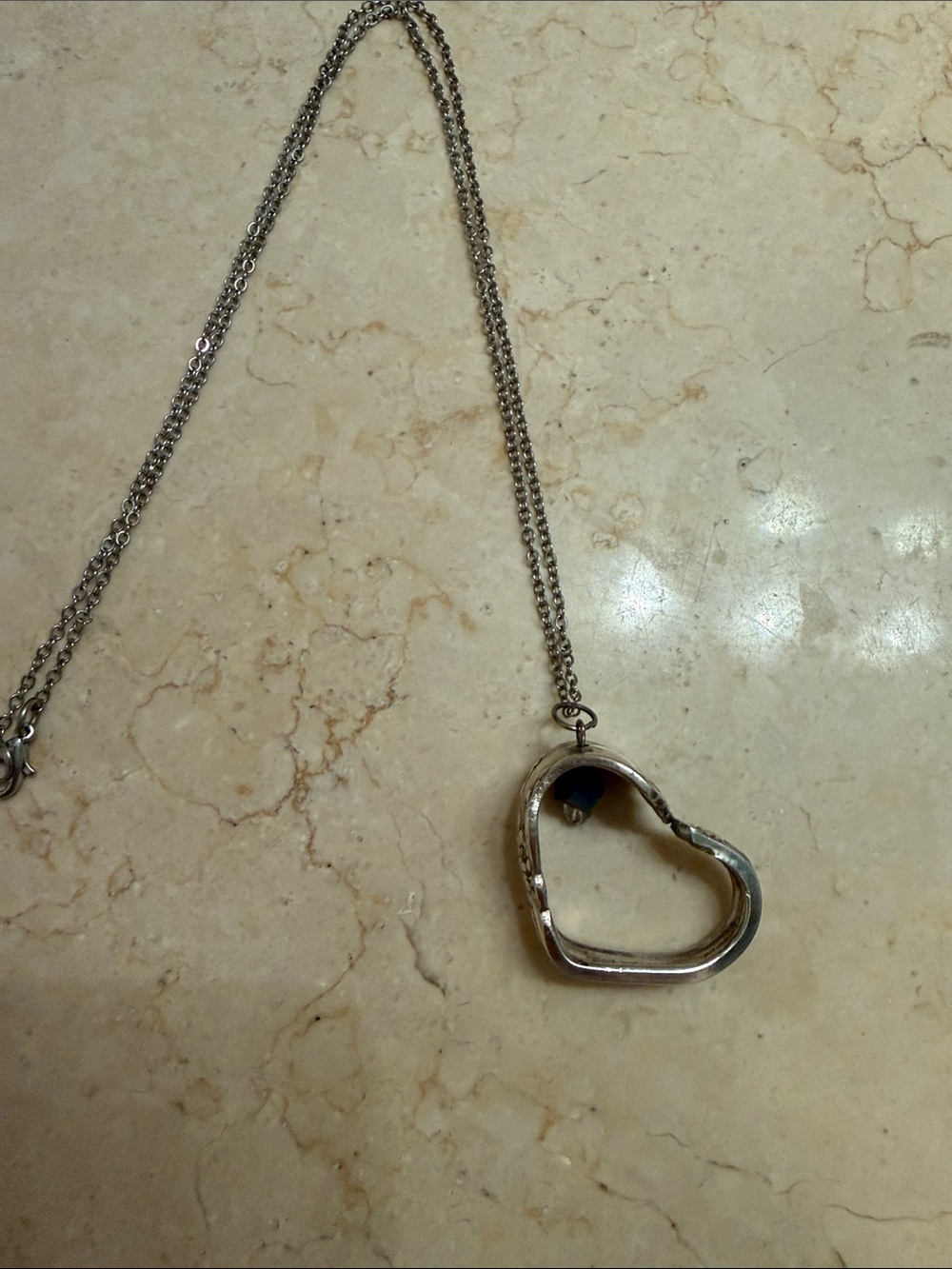 Silver Spoon Heart Pendant Necklace -